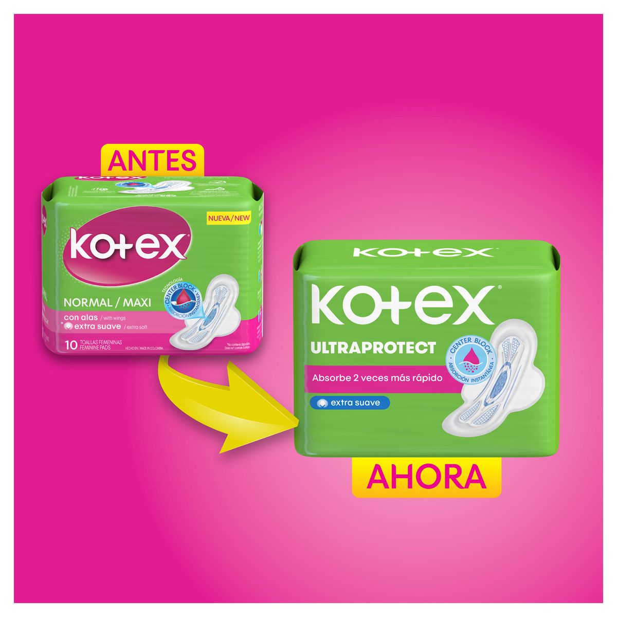 KOTEX - Toallas Higiénicas Kotex Normal Empaque 10 Und