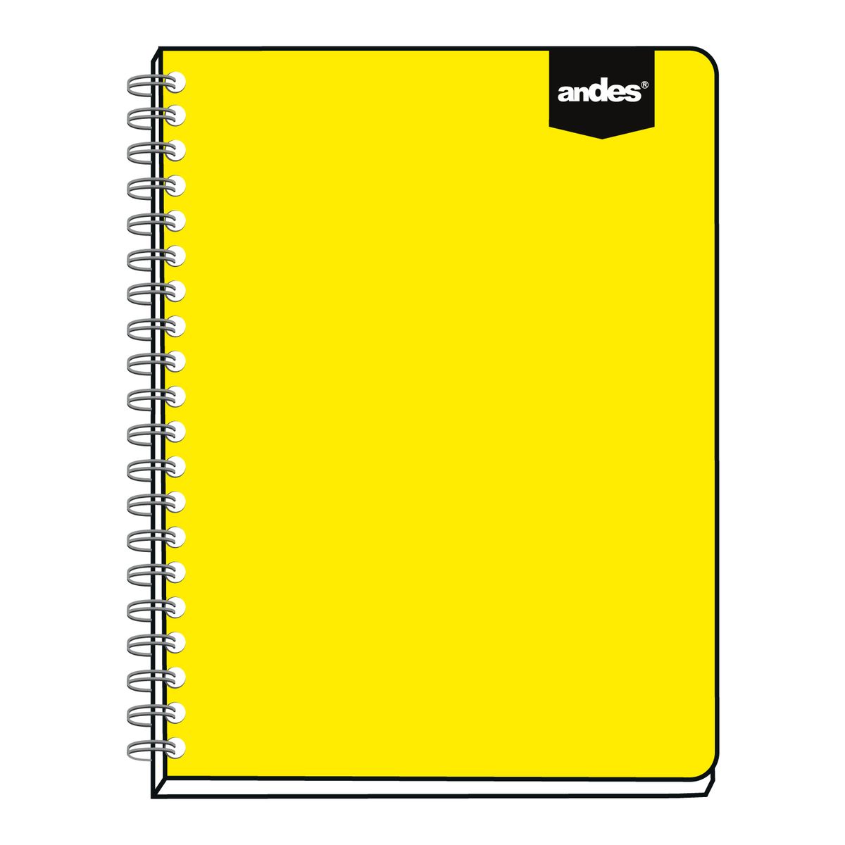 ANDES - Cuaderno Espiral Andes Cuadriculado Neón A4 200 Hojas