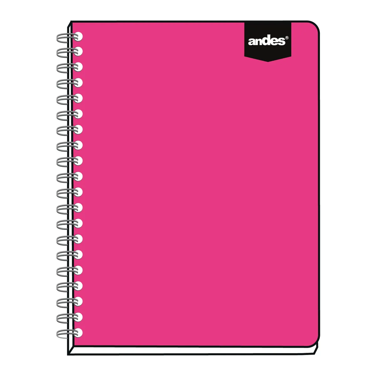 ANDES - Cuaderno Espiral Andes Cuadriculado Neón A4 200 Hojas