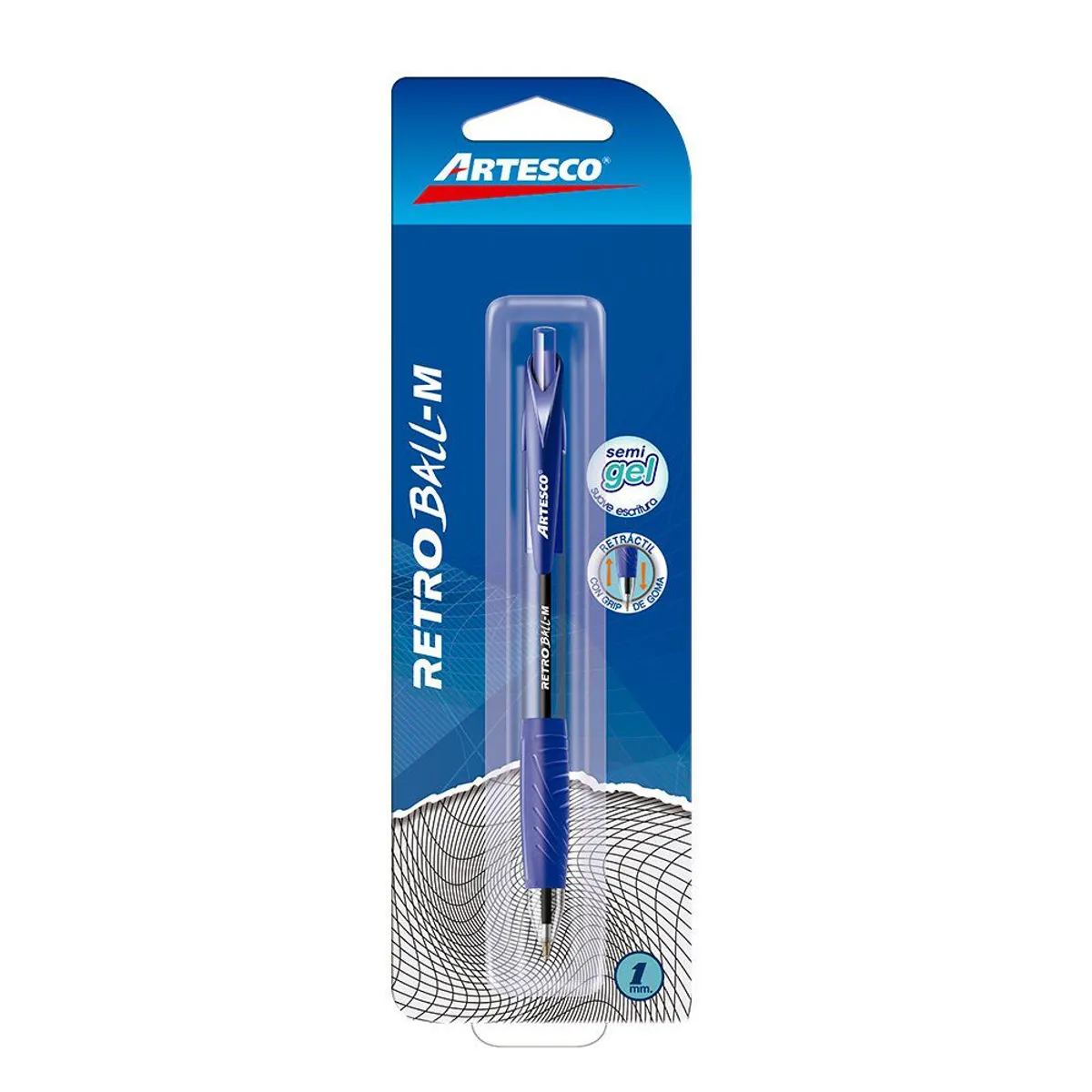 ARTESCO - Lapicero Artesco Retráctil Retro-Ball Color Azul