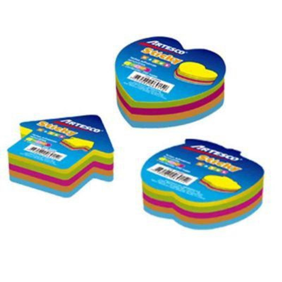 ARTESCO - Notas Adhesivas Artesco 4 Formas Surtidas Neón Empaque 75 Hojas