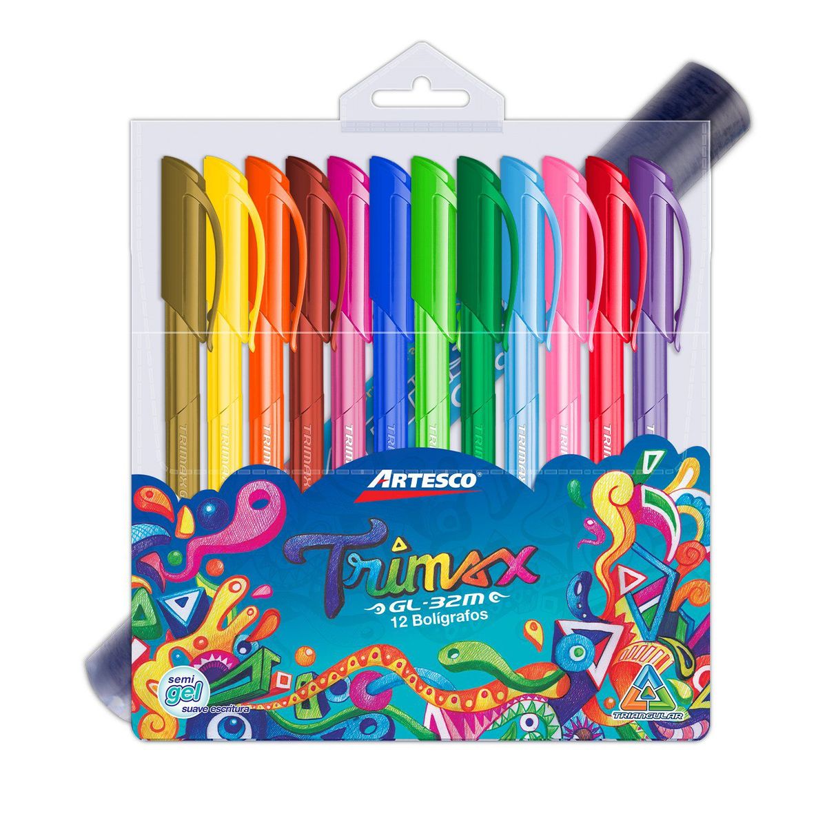 ARTESCO - Lapiceros Artesco Trimax GL-32M Colores Varios Estuche 12 Und