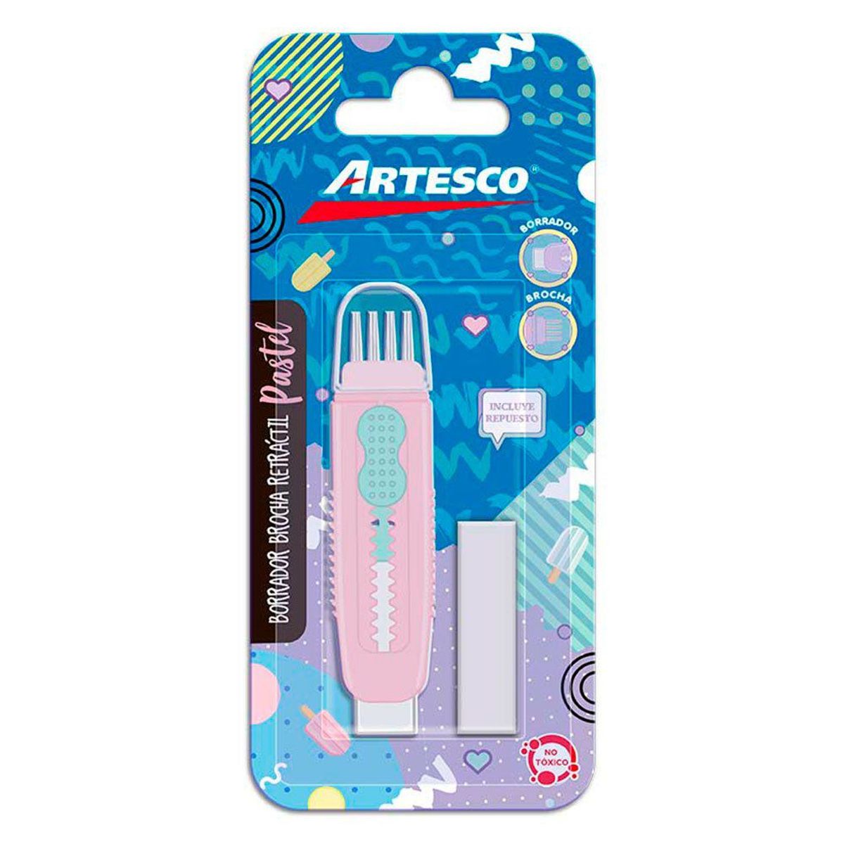 ARTESCO - Borrador Artesco Con Brocha Retráctil + Repuesto