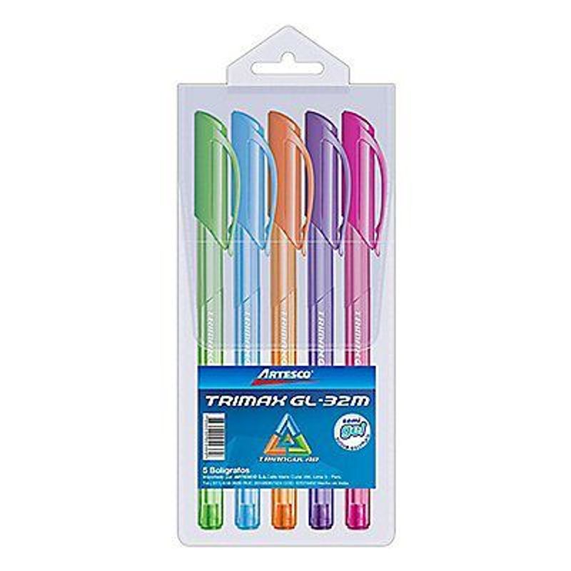 ARTESCO - Estuche Bolígrafo Trimax Gl-32M Color X5 Und