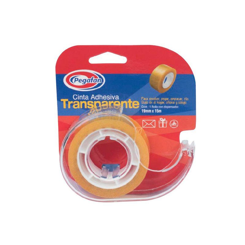PEGAFAN - Cinta Adhesiva Pegafan Transparente con Dispensador 19Mm X 15M