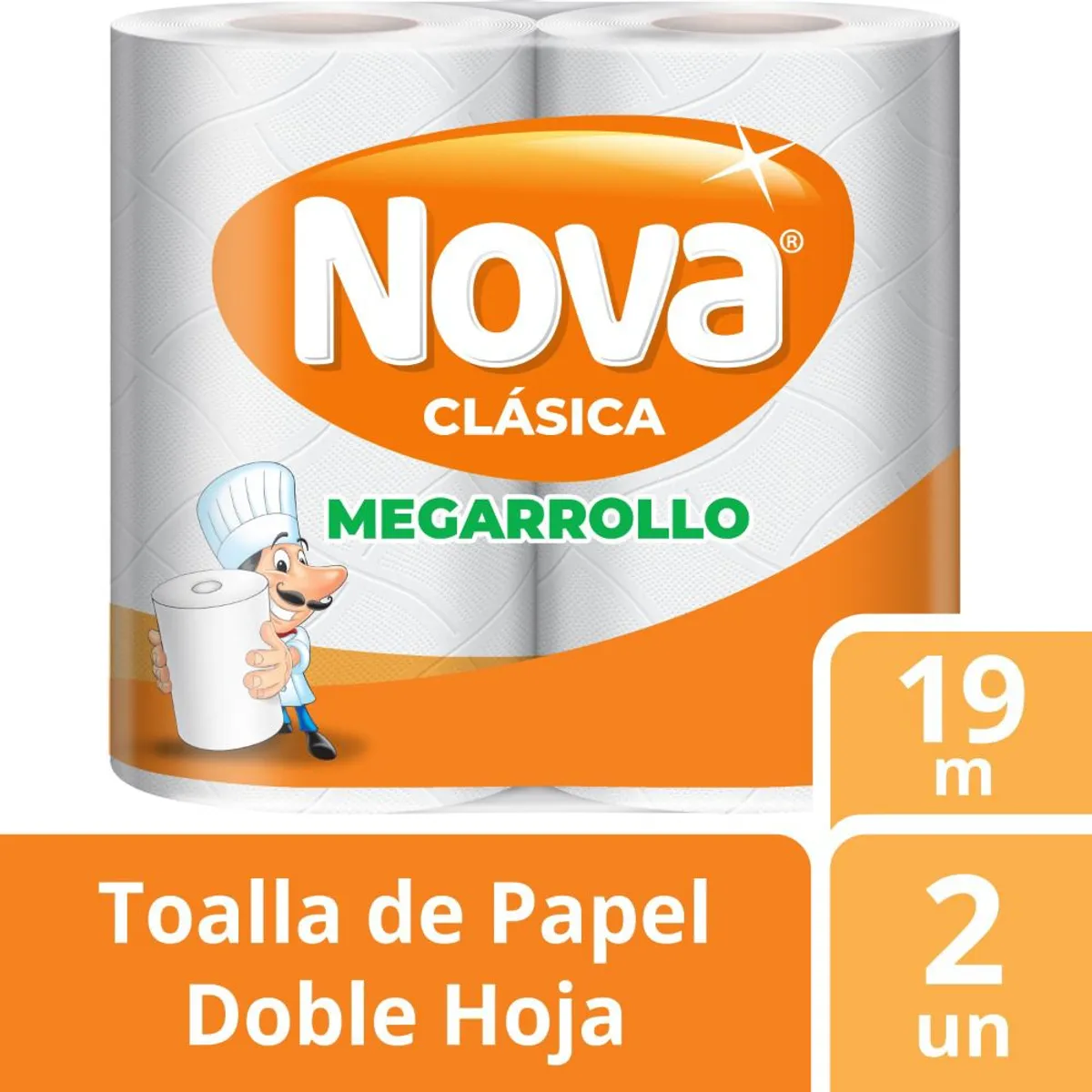NOVA - Papel Toalla Nova Clásica Doble Hoja Mega Empaque 2 Und