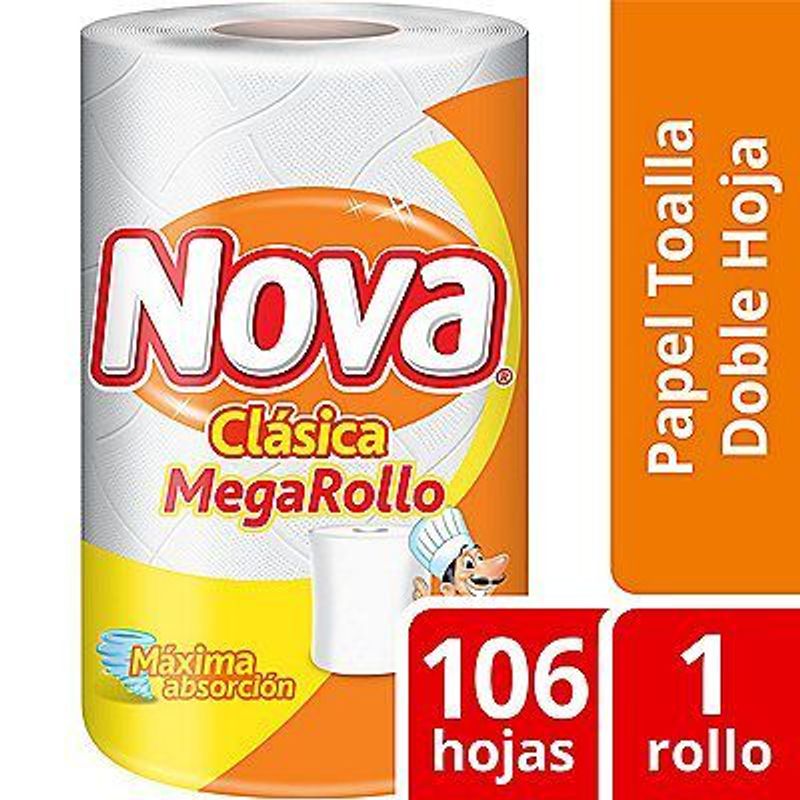 NOVA - Toalla Papel Nova Doble Hoja Clásica Mega Bolsa x1 unidades