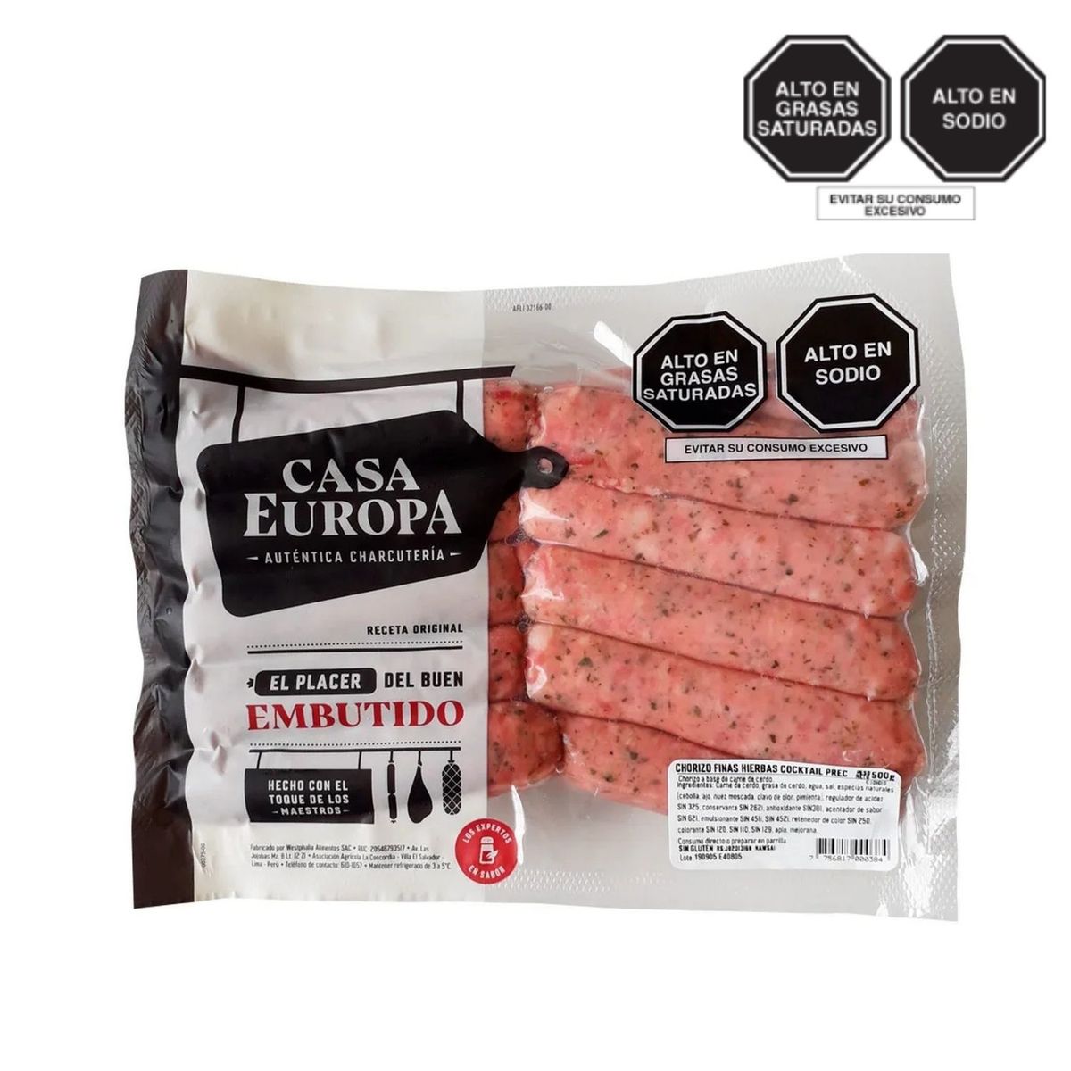 CASA EUROPA - Chorizo Cocktail Finas Hierbas Casa Europa Empaque 500 g