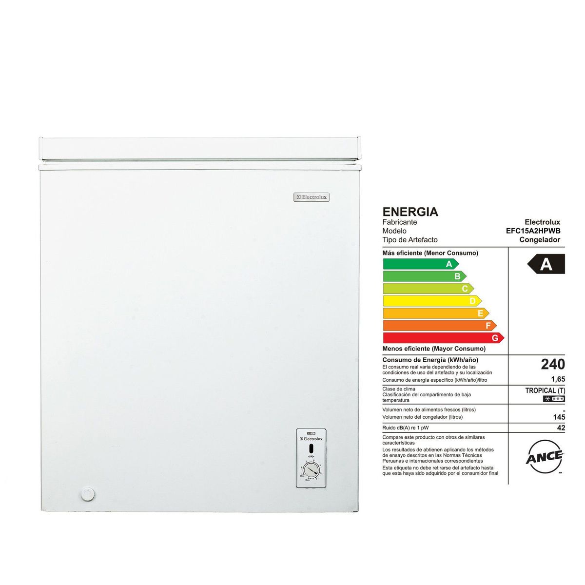 ELECTROLUX - Congeladora 145L Blanca