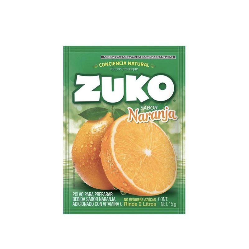 ZUKO - Jugo En Polvo Sabor A Naranja Zuko 15 g