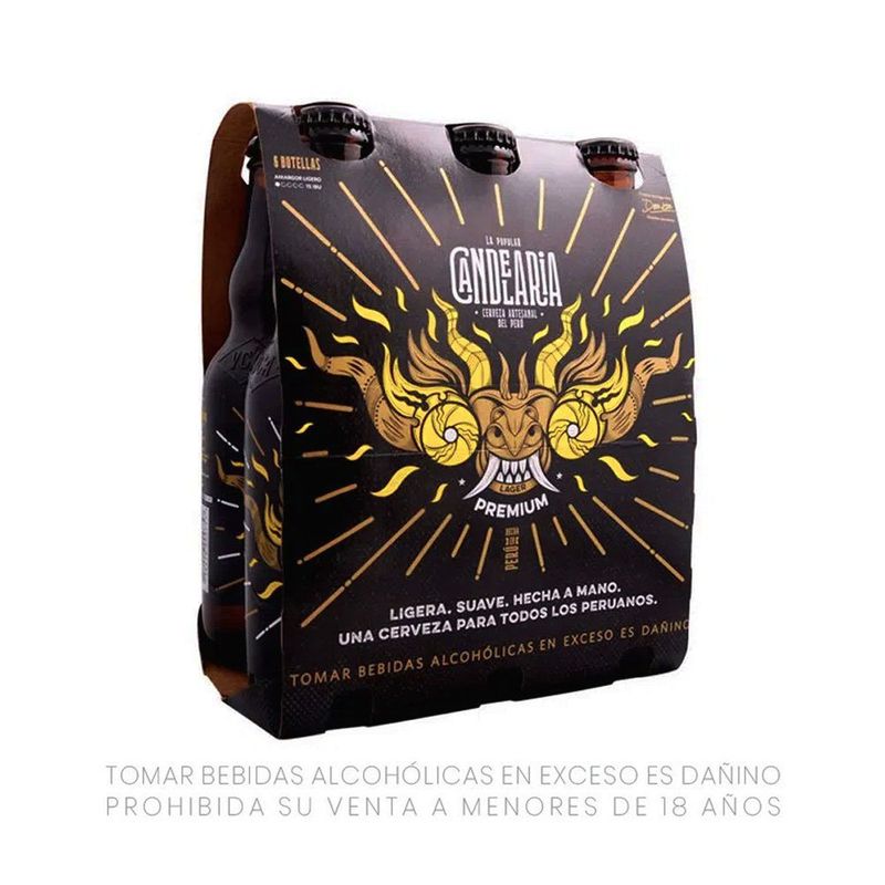 CANDELARIA - Six Pack Cerveza Artesanal Lager Premium 330 mL