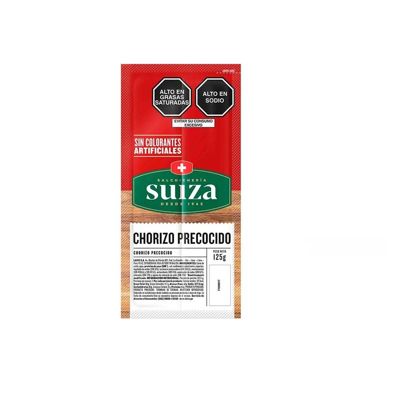 SUIZA - Chorizo Precocido Salchicheria Suiza 400 g