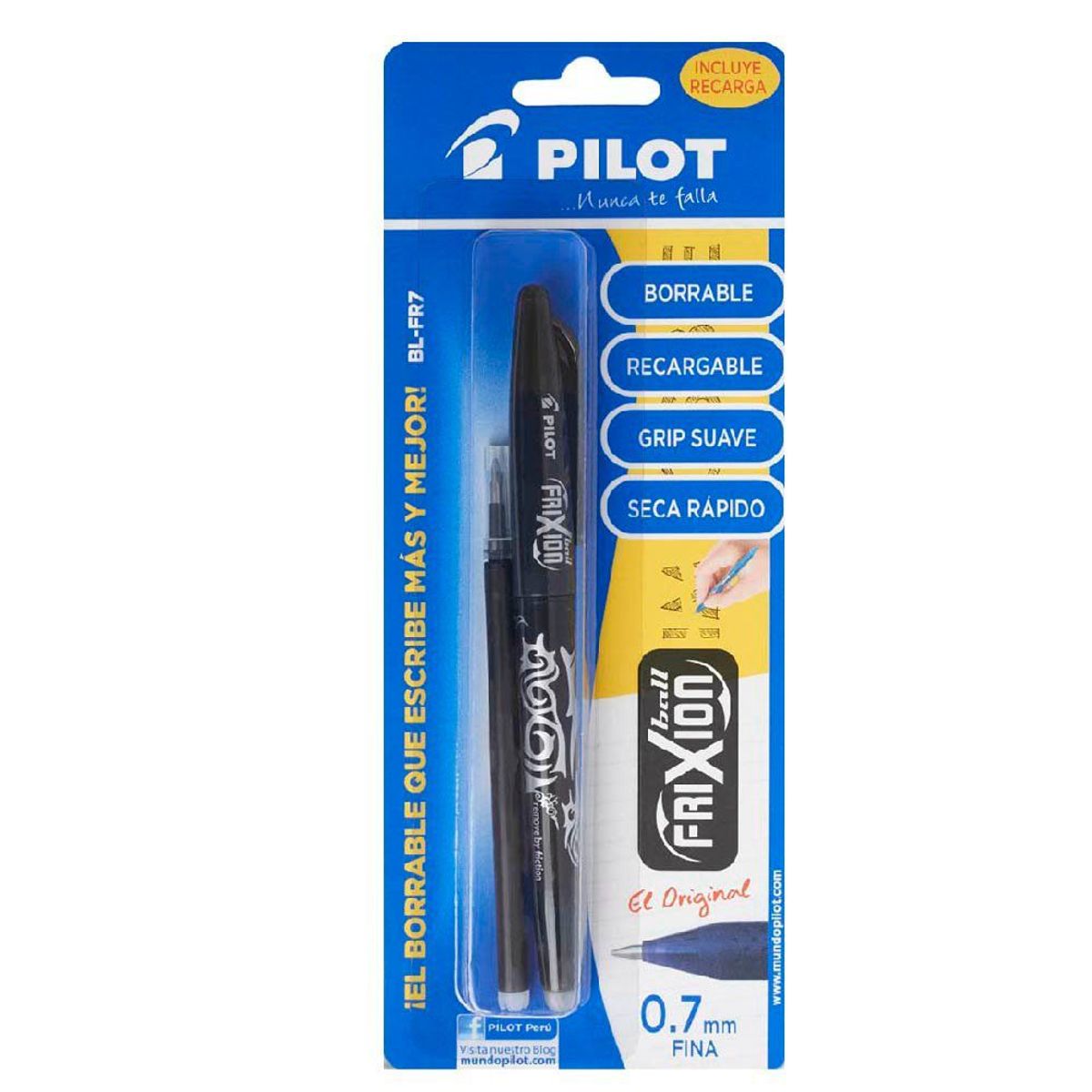 PILOT - Lapicero Pilot Borrable Frixion Negro + Repuesto