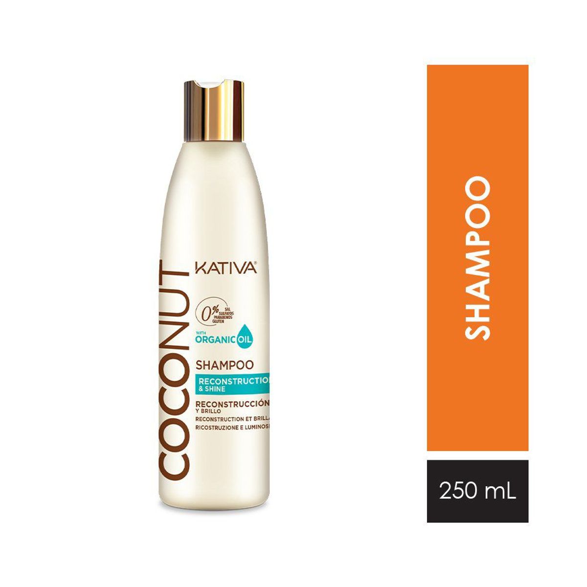 KATIVA - Shampoo Kativa Aceite Coco Orgánico Botella 250 mL