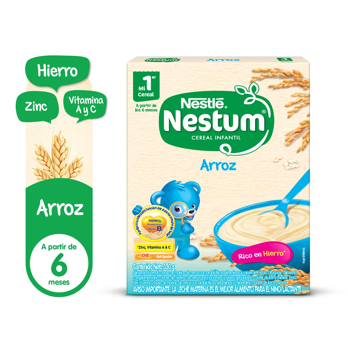 NESTUM - Cereal Infantil Nestum +Hierro Arroz Caja 350 g