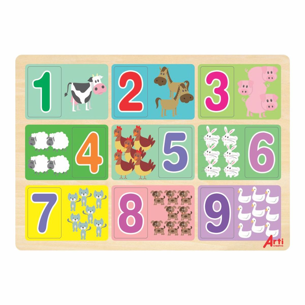 ARTI CREATIVO - Juego Educativo Arti Creativo Contando Del 1 al 9 Madera
