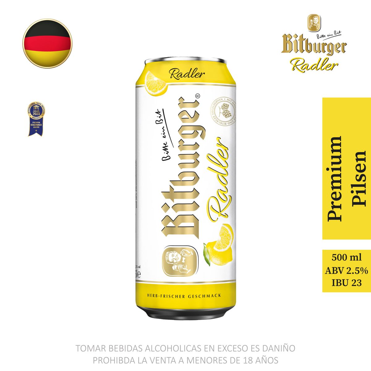 BITBURGER - Cerveza Radler Bitburger Botella 500 mL