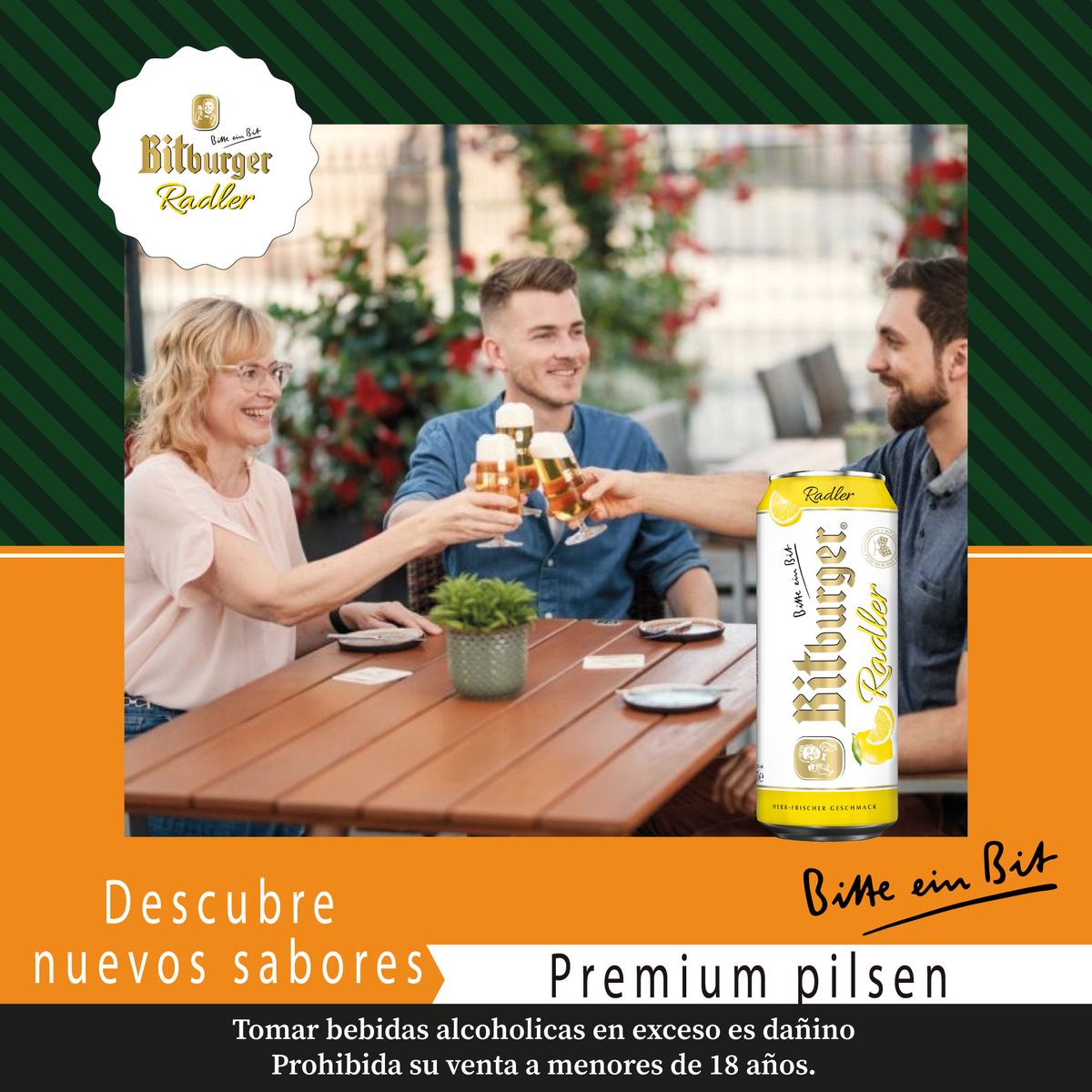 BITBURGER - Cerveza Radler Bitburger Botella 500 mL