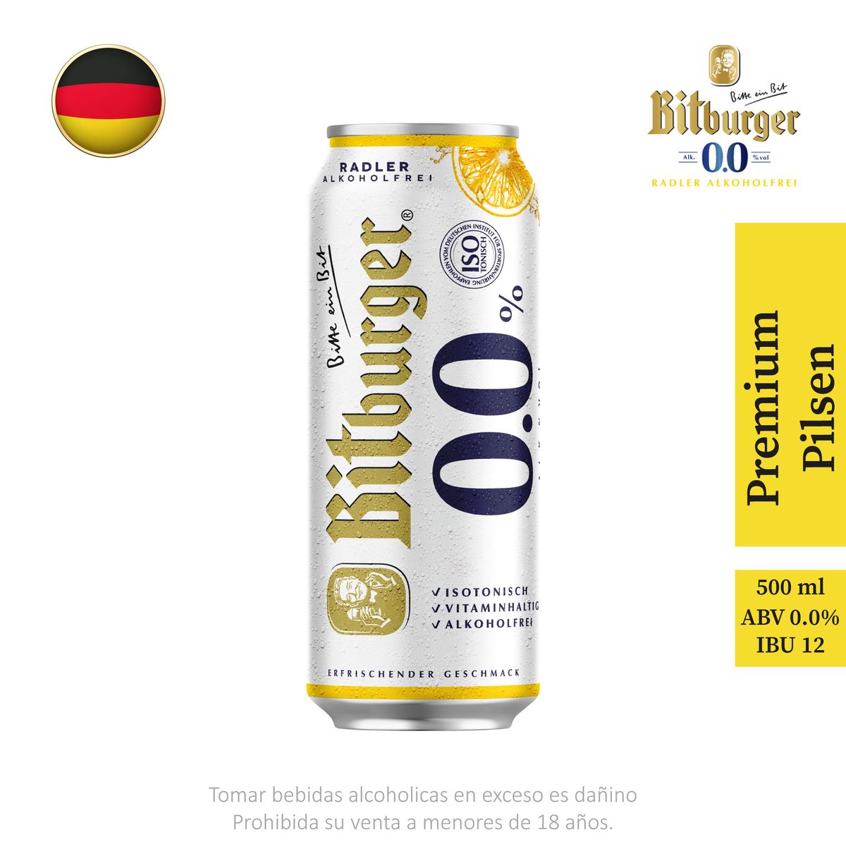 BITBURGER - Cerveza Bitburger Sin Alcohol Radler Lim Botella 500 mL