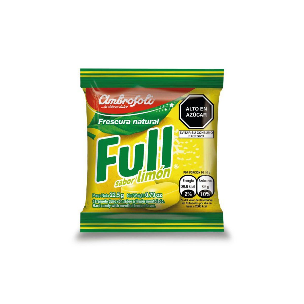 AMBROSOLI - Caramelo Full Limón Mentolado 22.5 G