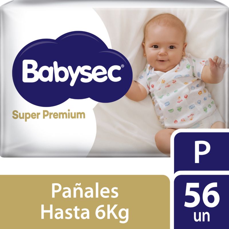 BABYSEC - Pañales Babysec Súper Premium Talla P Empaque 56 Und