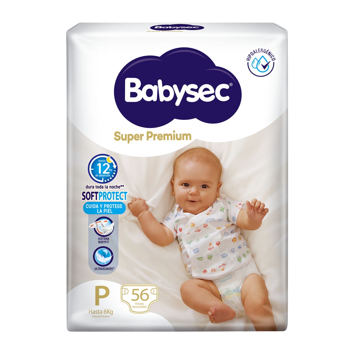 BABYSEC - Pañales Babysec Súper Premium Talla P Empaque 56 Und