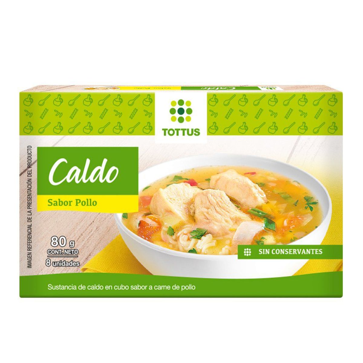 TOTTUS - Cubito de Caldo de Vegetales Tottus 80 g