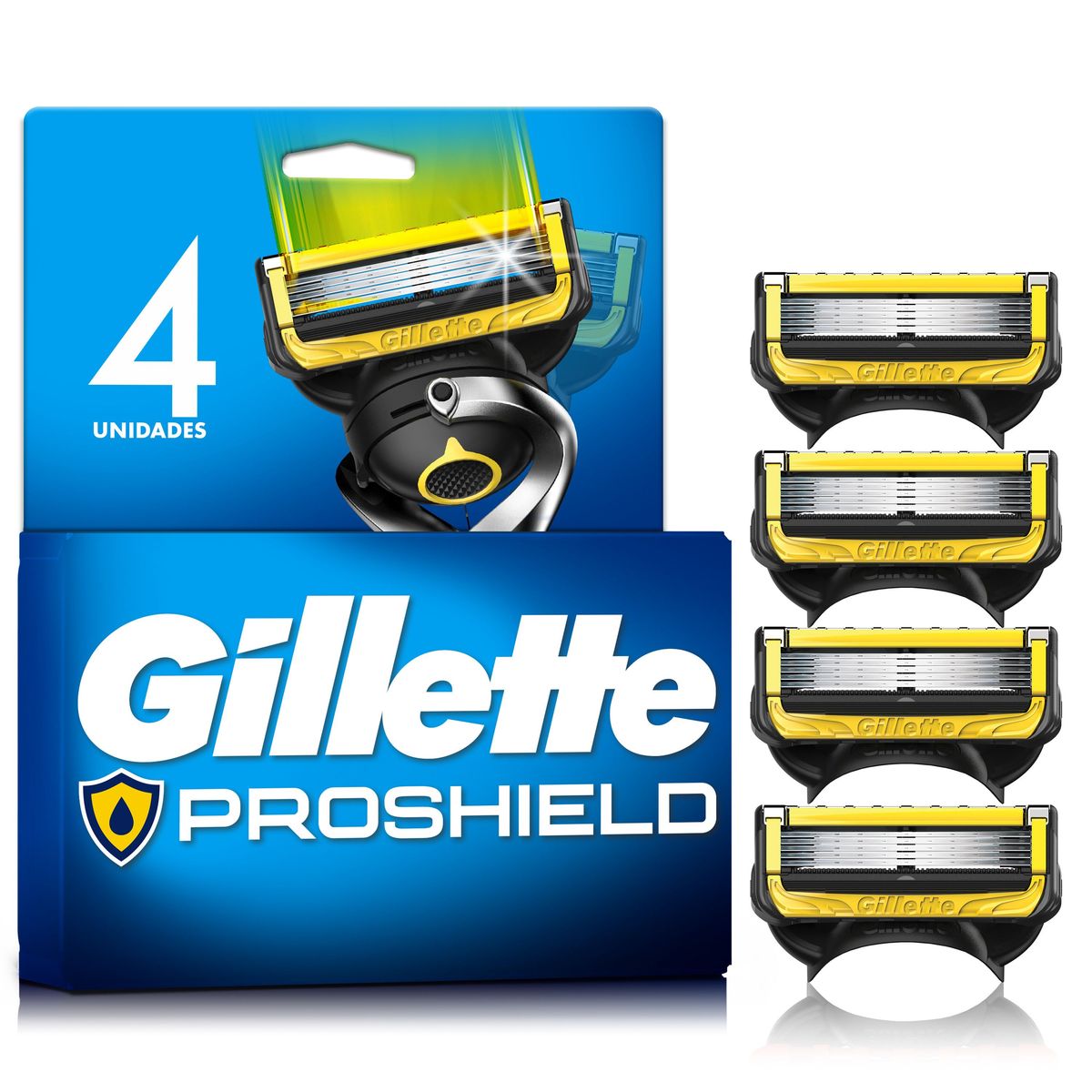 GILLETTE - Cartuchos de Afeitar Gillette Pro Shield Caja 4 Und