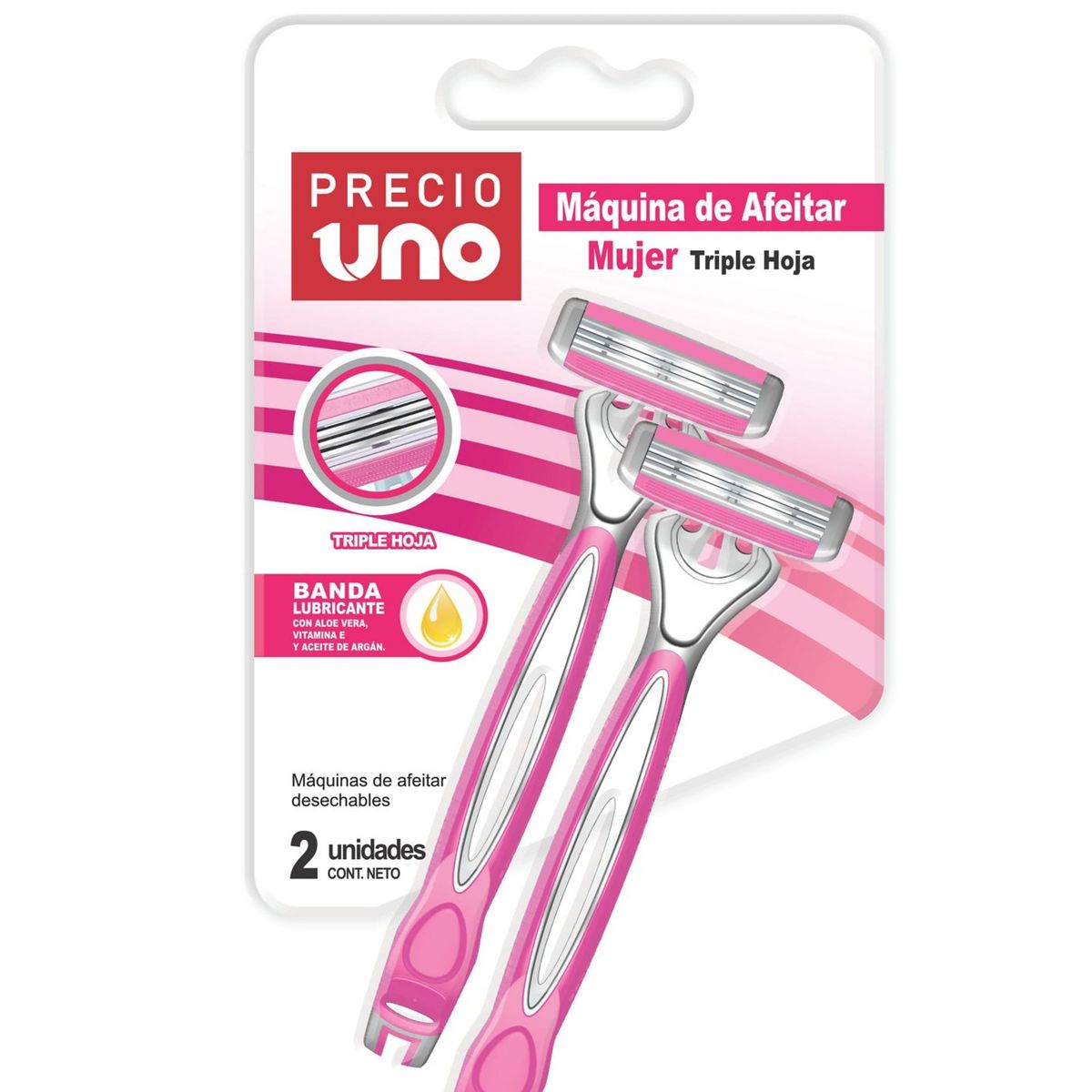 PRECIO UNO - Máquina de Afeitar Triple Hoja Precio Uno Mujer Empaque 2 Und