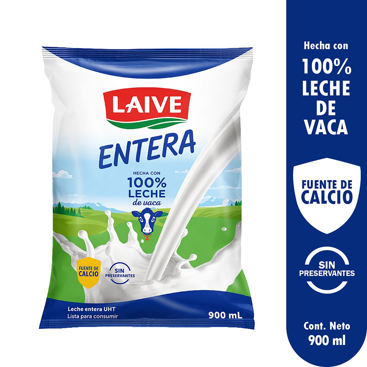 LAIVE - Leche Fresca Entera Laive Bolsa 900 mL