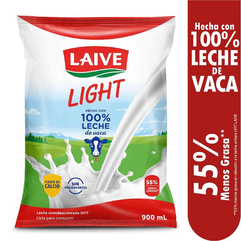 LAIVE - Leche Semidescremada Laive 900 mL