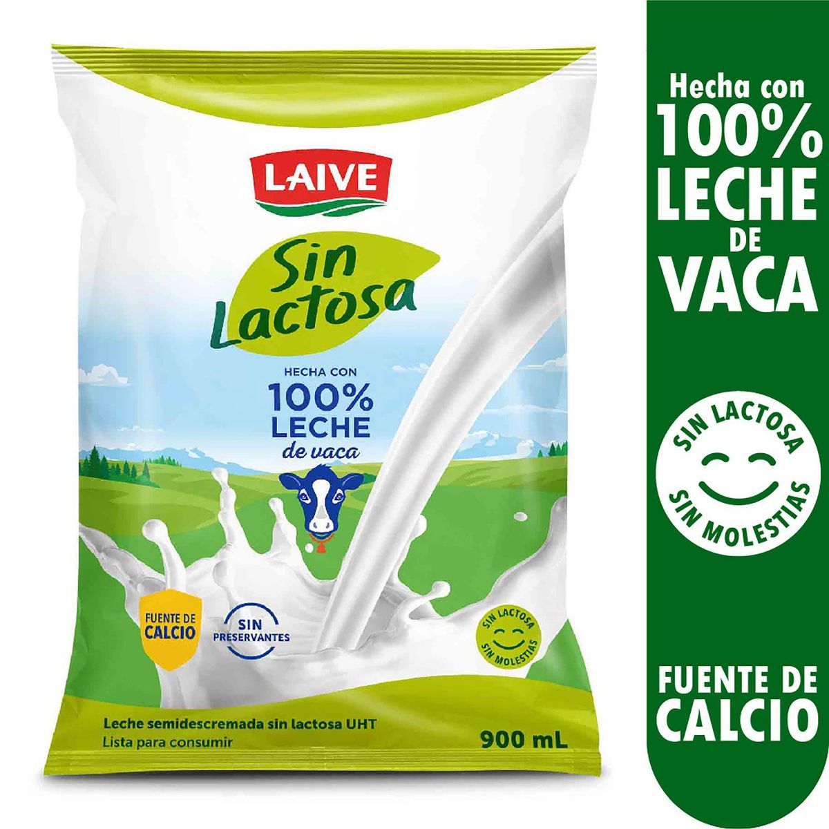 LAIVE - Leche Sin Lactosa Laive Bolsa 900 mL