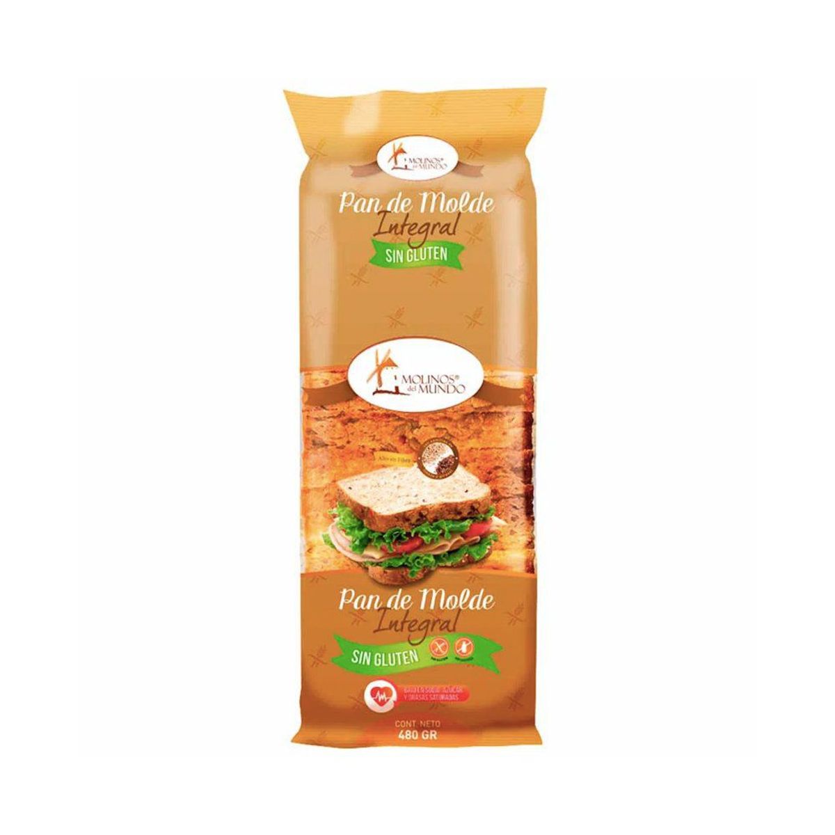MOLINOS DEL MUNDO - Pan de Molde Molinos del Mundo Integral Sin Gluten Bolsa 480 g