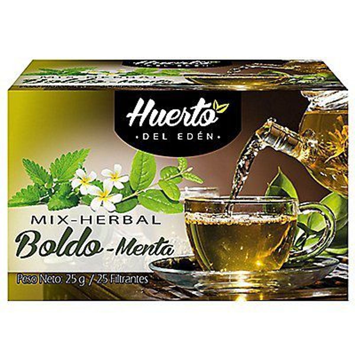 HUERTO DEL EDEN - Infusión Huerto del Edén Herbal Boldo y Menta Caja 25 Sobres