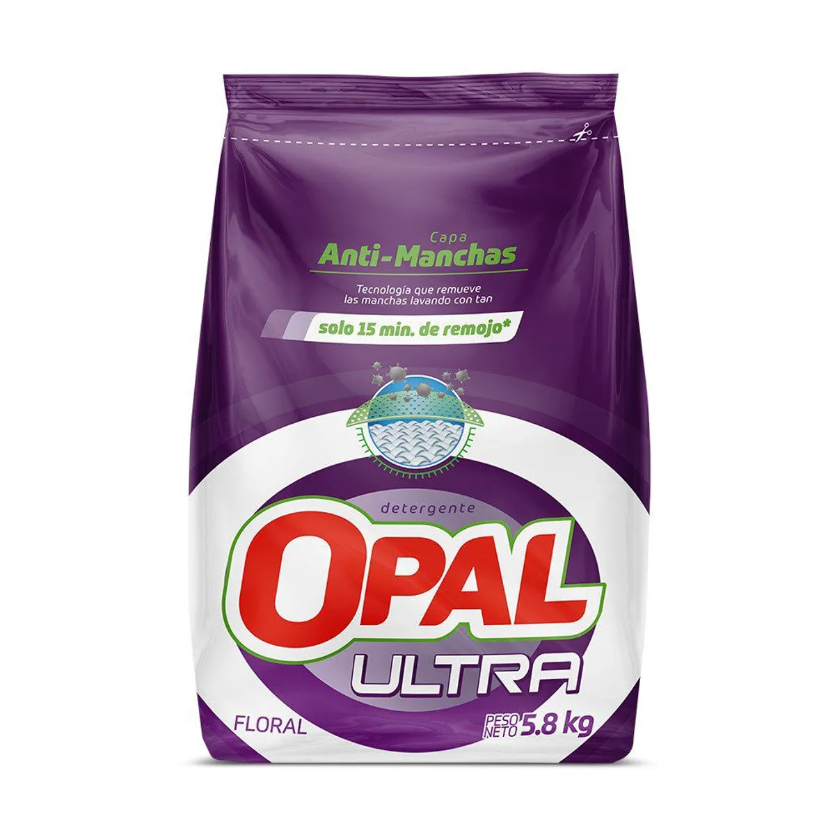 OPAL - Detergente en Polvo Opal Floral Bolsa 5.8 Kg