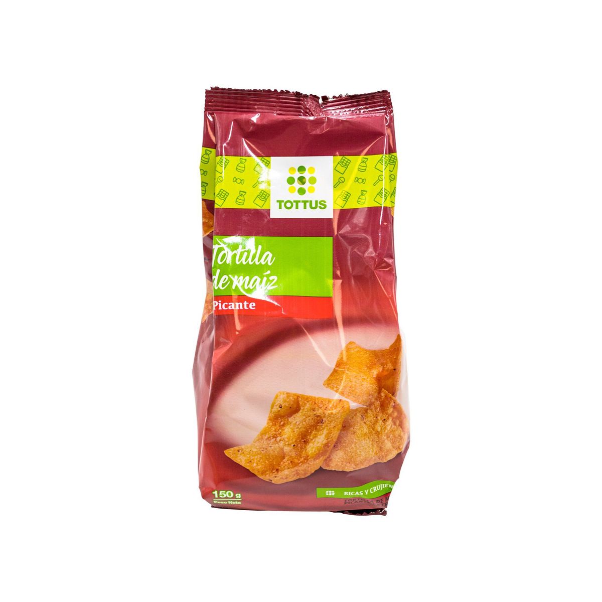 TOTTUS - Tortilla de Maíz Tottus Picante Bolsa 150 g