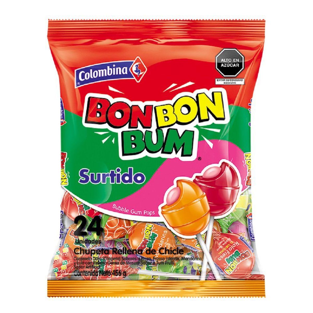 BON BON BUM - Chupetines Bon Bon Bum Surtido Bolsa 24 Und
