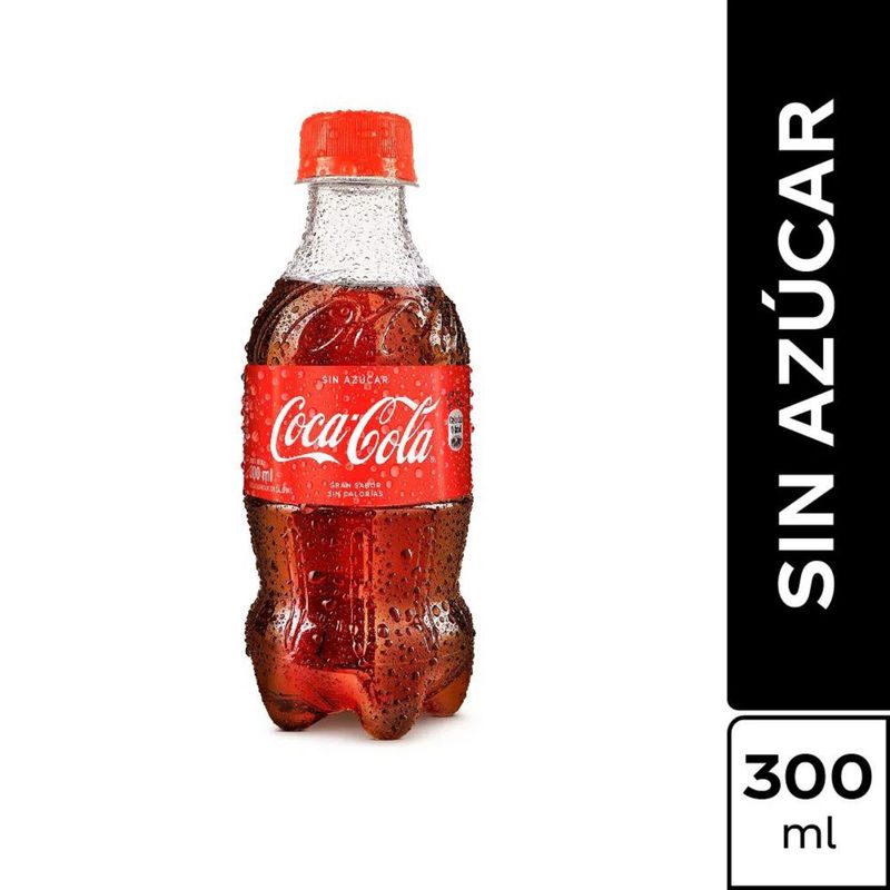 COCA COLA ZERO - Gaseosa Coca Cola Zero 300 mL