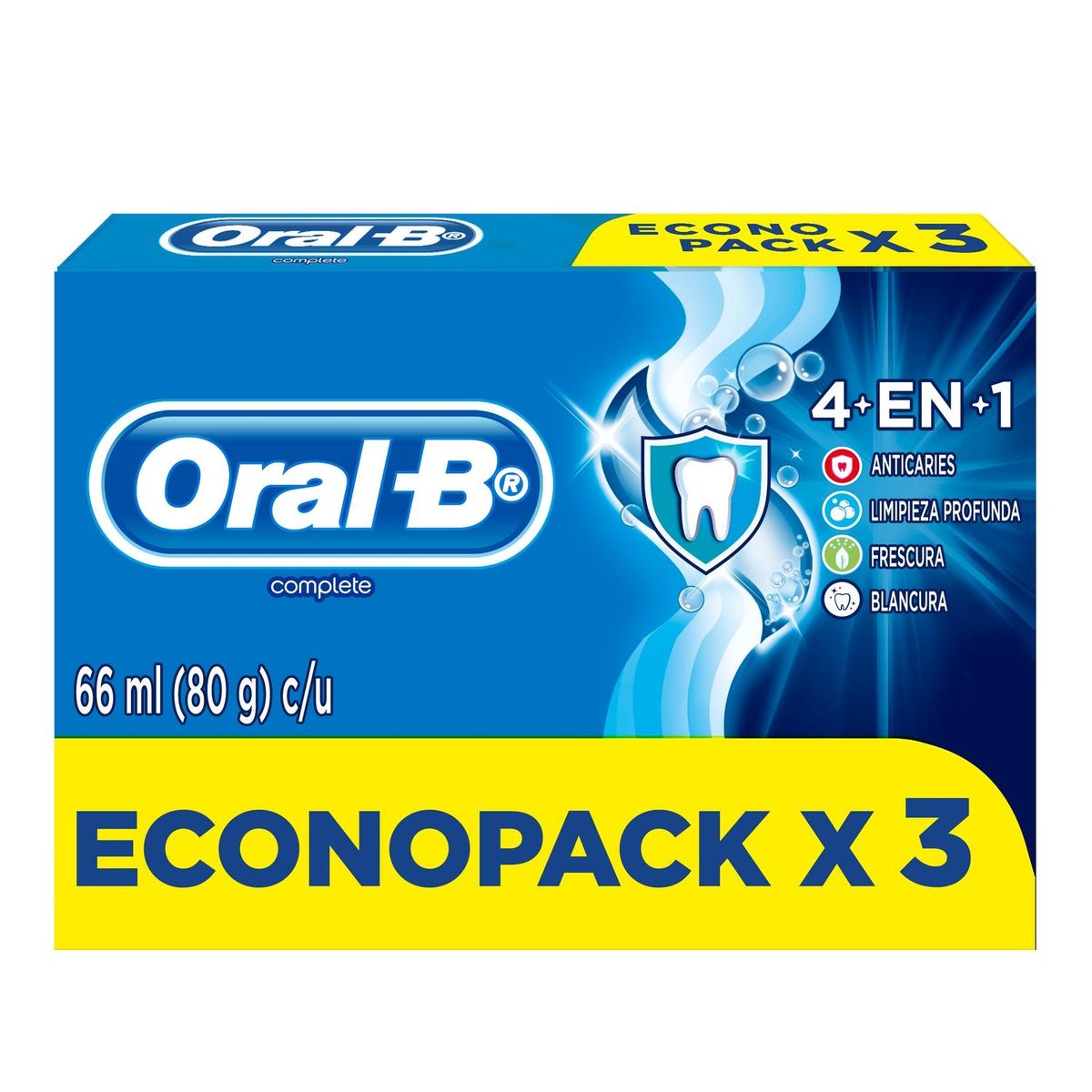 ORAL B - Crema Dental 4 en 1 Oral B Complete Caja 3 Und