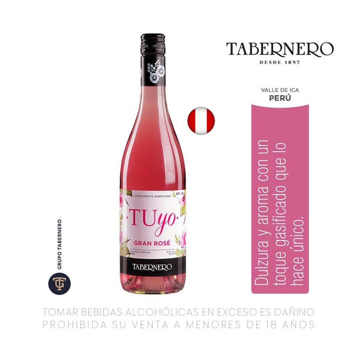 TABERNERO - Vino Tabernero Tuyo Rosé Botella 750 mL