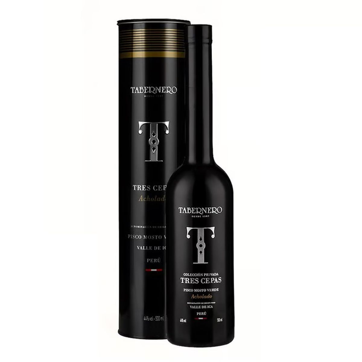 TABERNERO - Pisco Mosto Verde Tabernero 3 Cepas Botella 500 mL