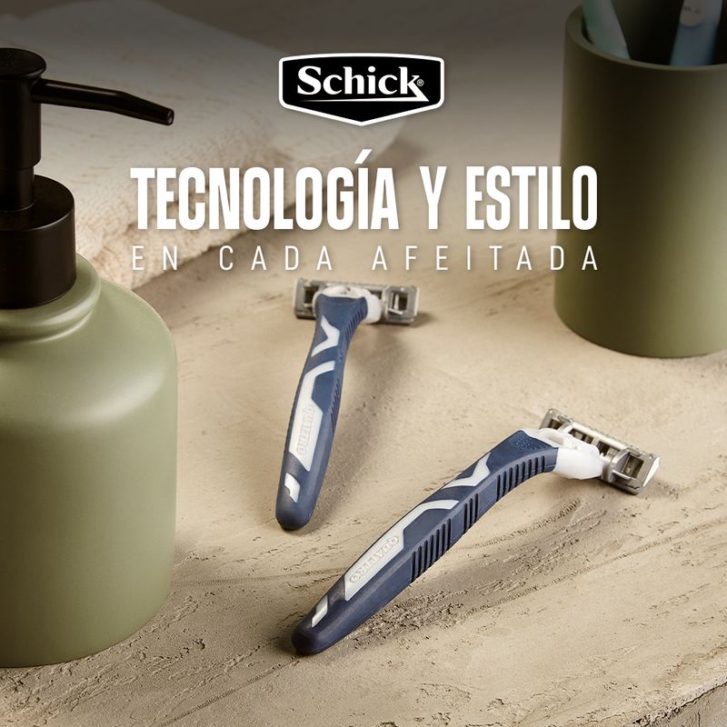 SCHICK - Máquina De Afeitar Schick Hombre Quattro Titanium Piel Normal Pack 3 Und