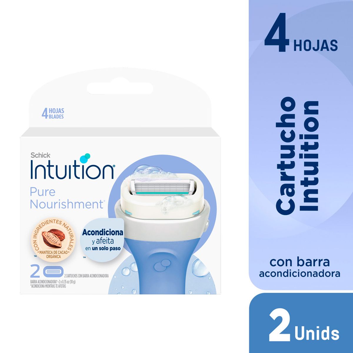 SCHICK - Repuesto Máquina de Afeitar Schick Pure Nourishment Caja 2 Und