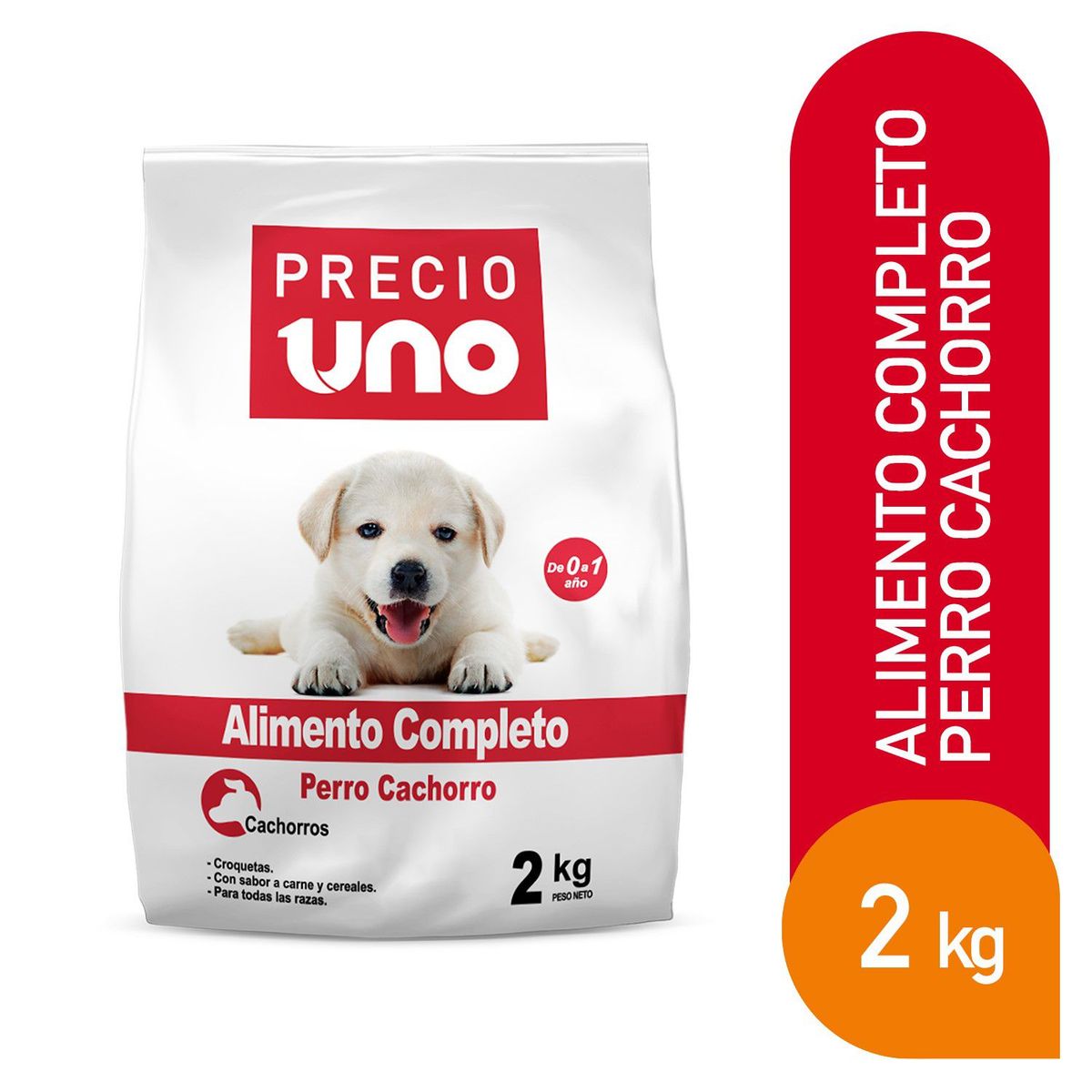 PRECIO UNO - Alimento Seco Cachorros Precio Uno Bolsa 2 Kg
