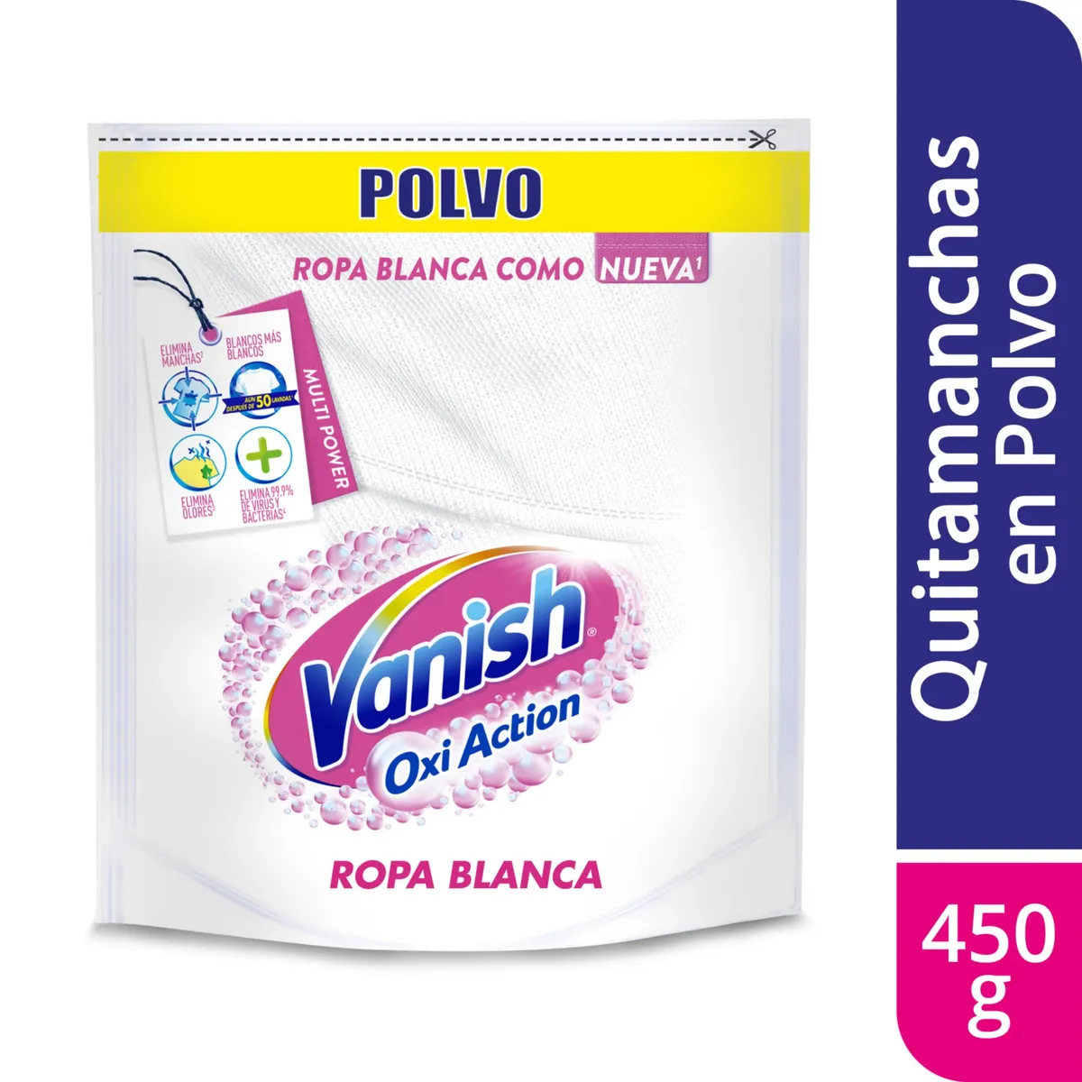 VANISH - Quitamanchas en Polvo Vanish Ropa Blanca Doypack 450 g