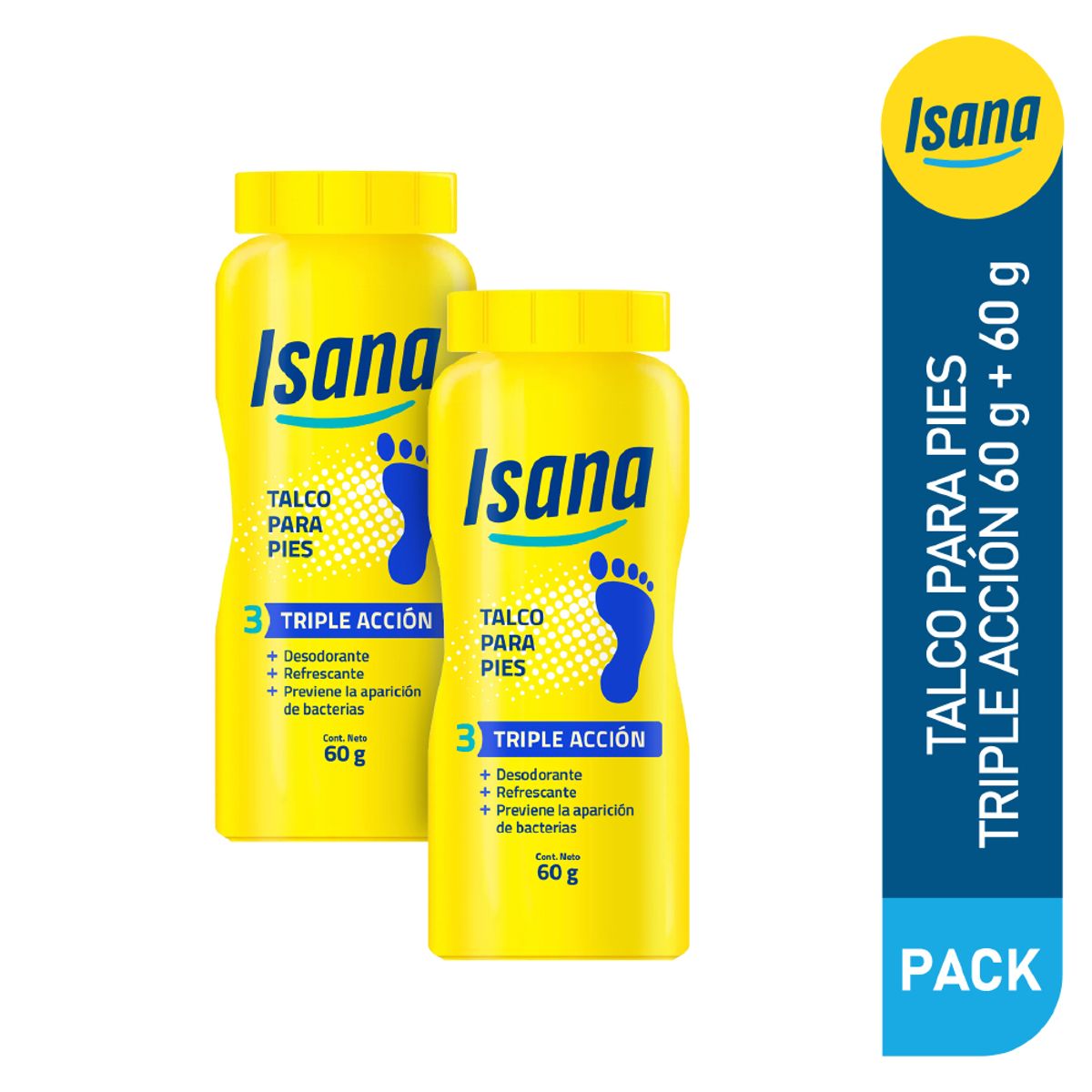 ISANA - Talco Para Pies Isana Envase 2 Und 60 g