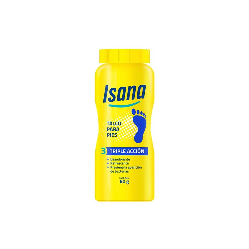 ISANA - Talco Para Pies Isana Triple Acción Pack 2 Envase 60 g