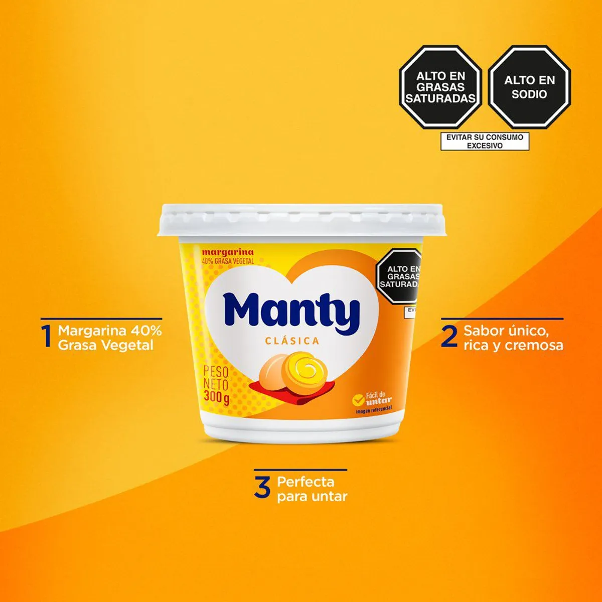 MANTY - Margarina Manty Clásica Envase 300 g