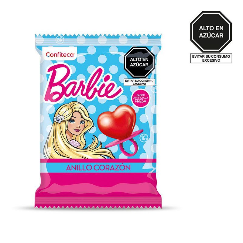 BARBIE - Caramelo Anillo Corazón Barbie 14 Gr