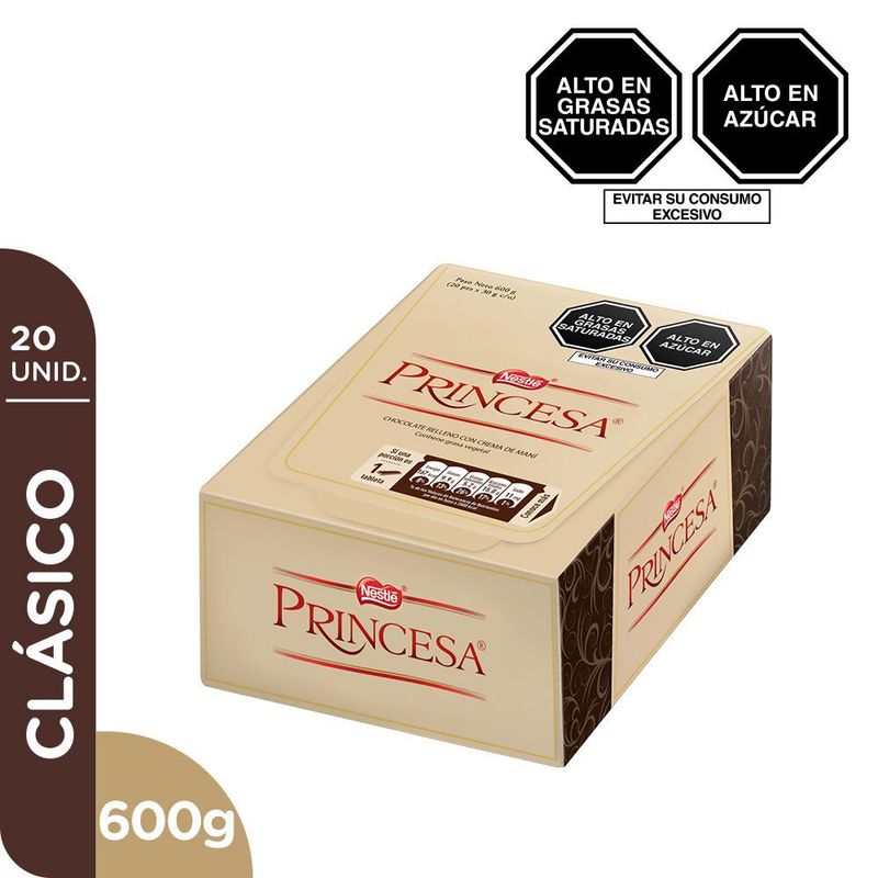 PRINCESA - Caja de Chocolates Princesa Clásico 20 Unidades